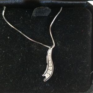 Eight-Stone Diamond Pendant Necklace in 14k White